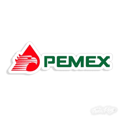 Pemex Mexico Gas 9" Aufkleber, weißer Umriss 