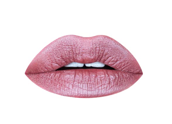 Lápiz labial líquido metálico Aromi Dusty Rose, color de labios rosa claro con acabado brillante, lápiz labial de larga duración, vegano y libre de crueldad (polvo de duendecillo) 