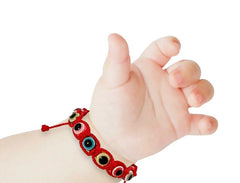 Bracelet for Baby - Evil Eye Amulet Adjustable Bracelet for Baby (Red bracelet many eyes)