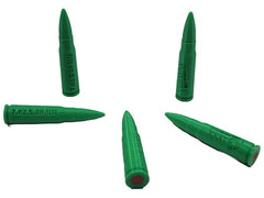 7.62x39 Plastic Snap caps - Dummy Training Rounds - Set of 5 (Green)