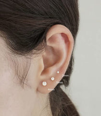 2mm Tiny CZ Cartilage Eearrings,Flat Screw Back Cubic Zirconia Stud Earrings Helix Earrings Hypoallergenic Steel Flatback Cartilage Piercing Jewelry Gift for Women Girls(2mm CZ, Silver)