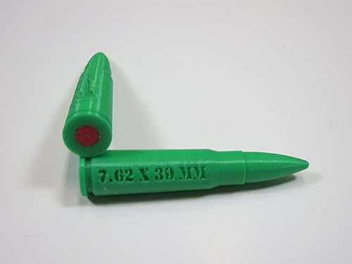 7.62x39 Plastic Snap caps - Dummy Training Rounds - Set of 5 (Green)