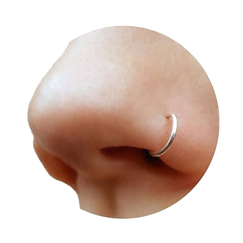 Fake-Nasenring zum Anklipsen, 20 g – 925er-Sterlingsilber, winziger Fake-Piercing-Reifen – kein Piercing erforderlich 