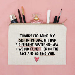 Sister In Law Gift, Gifts for Sister in Law, Makeup Bag Gift, Birthday Gift, Sister in Law Wedding, In Law Gifts, Sister Wedding Gift, Gift Sister in Law Wedding