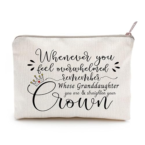 Granddaughter Gift, Whenever You Feel Overwhelmed Remember Whose Granddaughter You Are, Makeup Bag, Lipstick Bag, Gift for Granddaughter, Graduation Gifts