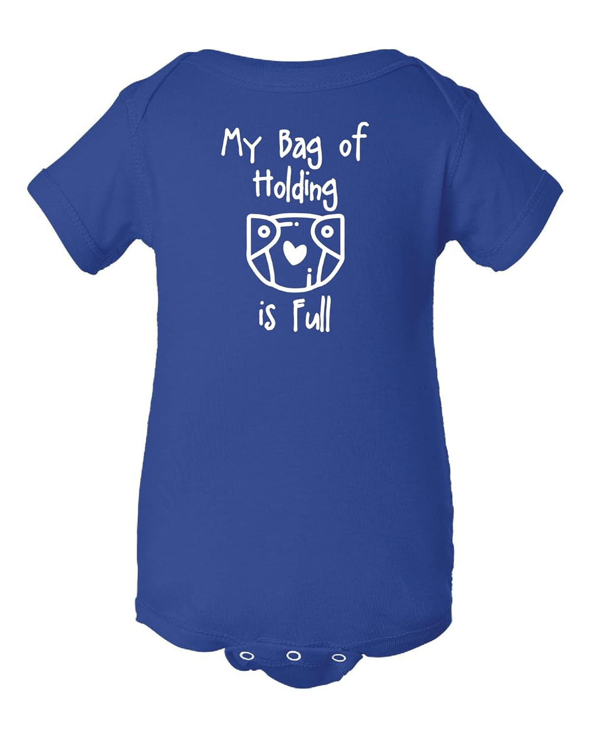 Dnd Baby Shirt-"My Bag of Holding is Full". Dnd Baby, DnD Gifts, Anime Baby, Nerdy Baby, Tabletop Gaming, Dnd Shirt, D&D Baby. (6 month US numeric, Royal w/White)