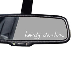 2 x Howdy Darlin Decal, Car Sticker, Window Decal, Western Sticker, Rear View Mirror Decal, Mirror Sticker, Positive Affirmations Sticker, Girls Car Decor (White)