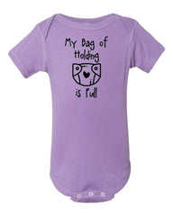 Dnd Baby Shirt-"My Bag of Holding is Full". Dnd Baby, DnD Gifts, Anime Baby, Nerdy Baby, Tabletop Gaming, Dnd Shirt, D&D Baby. (24 month US numeric, Lavender w/Black)