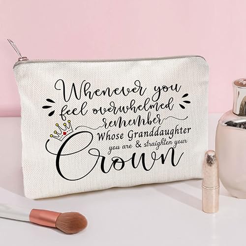 Granddaughter Gift, Whenever You Feel Overwhelmed Remember Whose Granddaughter You Are, Makeup Bag, Lipstick Bag, Gift for Granddaughter, Graduation Gifts