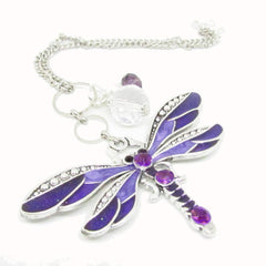 Dragonfly Rear View Mirror Car Charm - Crystal Sun Catcher for Car