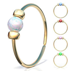 Dünner 14k Gold gefüllter kleiner Nasenring-Reifen – 2 mm weißer Opal-Piercing Nasenring – 24 Gauge sehr dünner Nasen-Reifen Winzige Piercings Nasenringe-Reifen – Opal-Nasenringe 