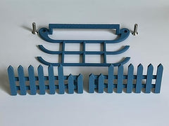 Perch and Fence Accessory Package, Compatible With Bird Buddy Bird Feeder in Blue