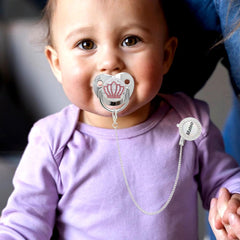 1Pc, Personalized Pacifier With Name,Custom Pacifier,Custom Name & Chain，Luxurious Ideal Gift For Newborns (Crown-Silvery)