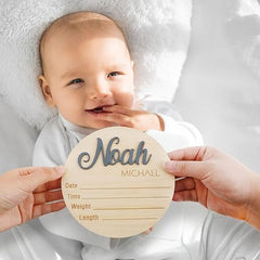 Geburtsankündigungsschild, personalisierbar für Hospita, 11 Farben, 3D-Schild mit Namen für Neugeborene, Geburt und Ankunft des Babys, Hallo Welt, Schild für Neugeborene, Babyparty-Geschenk, 2 Stück 