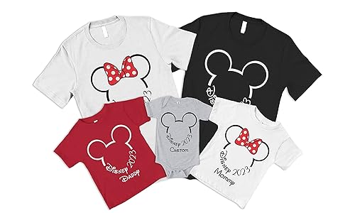 Disney Vacation 2023 2024 Shirt, Family Trip Essentials Shirts, Disneyland Family Matching Shirts, Mickey & Minnie Mouse Personalized Outfit, Travel Custom T-Shirts
