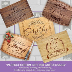 Tayfus Personalized Cutting Boards - Custom Engraved Wood Chopping Block - USA Handmade - Best Wedding, Housewarming, Anniversary, Birthday, Christmas Gift Idea For Friends, Couples, Family, Mom, Dad