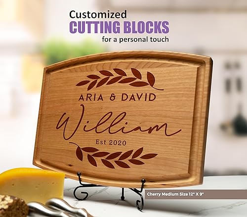 Tayfus Personalized Cutting Boards - Custom Engraved Wood Chopping Block - USA Handmade - Best Wedding, Housewarming, Anniversary, Birthday, Christmas Gift Idea For Friends, Couples, Family, Mom, Dad