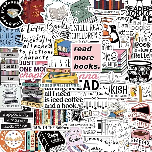 Bookish Stickers,Book Stickers for kindle,Laptop Computer Phone Water Bottle Stickers Book Lover Gift
