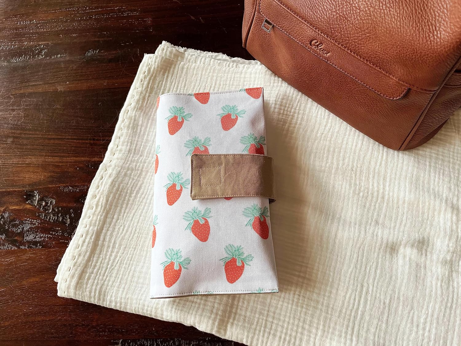 Personalized Diaper Clutch | Minimalist Diaper Bag | Diaper Bag Organizer | Multiple Colors (Strawberry)
